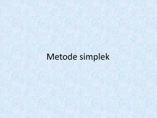 metode simplek