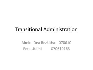 Transitional Administration