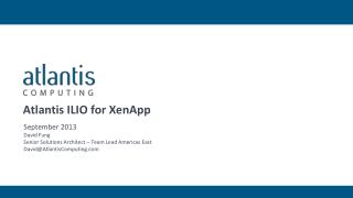 Atlantis ILIO for XenApp