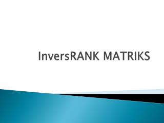 inversrank matriks