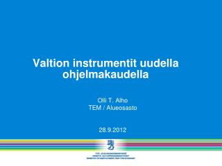 valtion instrumentit uudella ohjelmakaudella