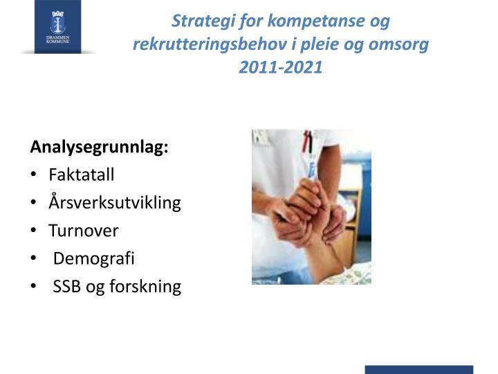 strategi for kompetanse og rekrutteringsbehov i pleie og omsorg 2011 2021