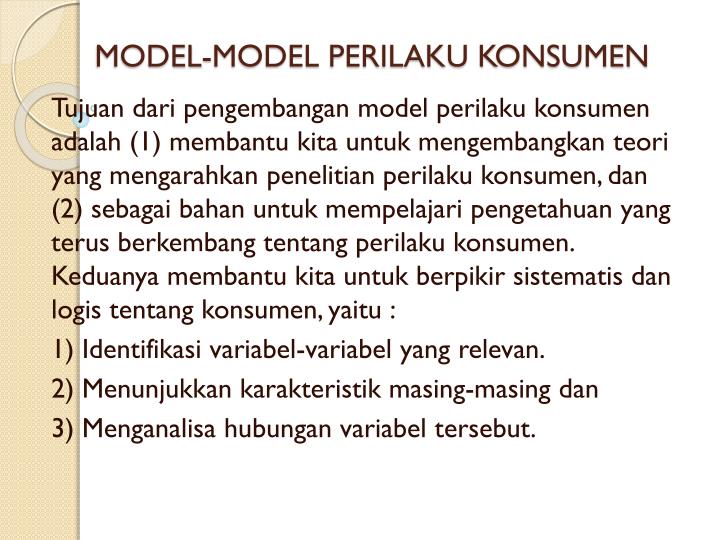 model model perilaku konsumen
