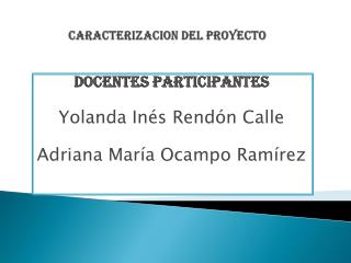 caracterizacion del proyecto