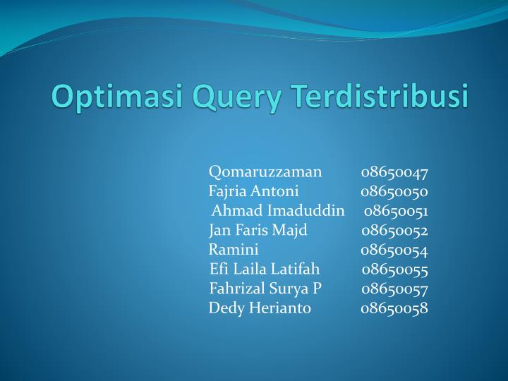 optimasi query terdistribusi