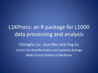 L1KProcs: an R package for L1000 data processing and analysis