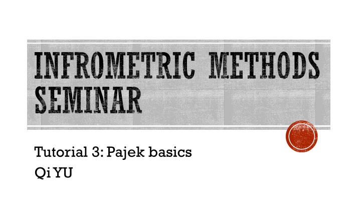 infrometric methods seminar