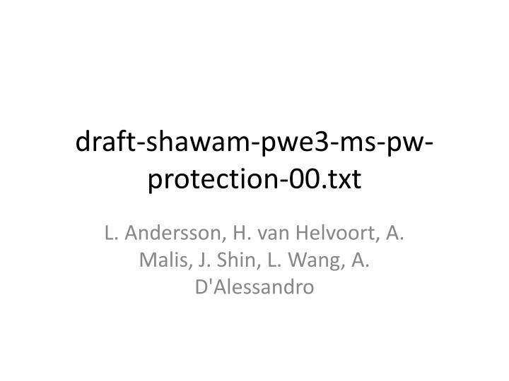 draft shawam pwe3 ms pw protection 00 txt