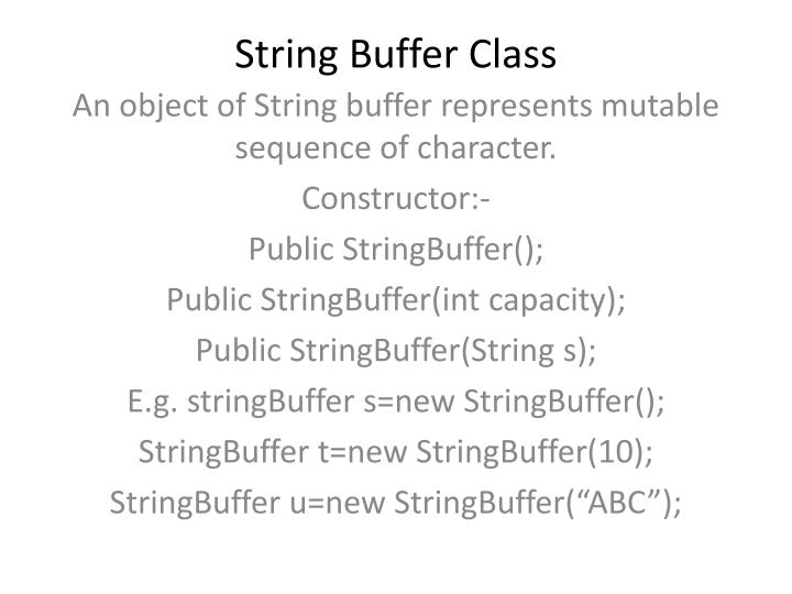 string buffer class