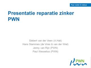 Presentatie reparatie zinker PWN