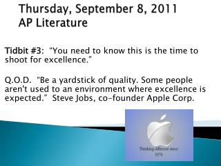 Thursday, September 8, 2011 AP Literature