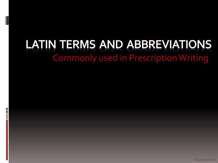 latin terms and abbreviations