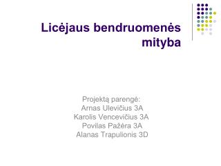 lic jaus bendruomen s mityba