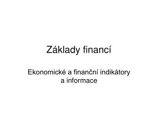z klady financ
