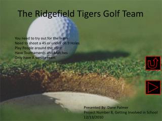 The Ridgefield Tigers Golf Team
