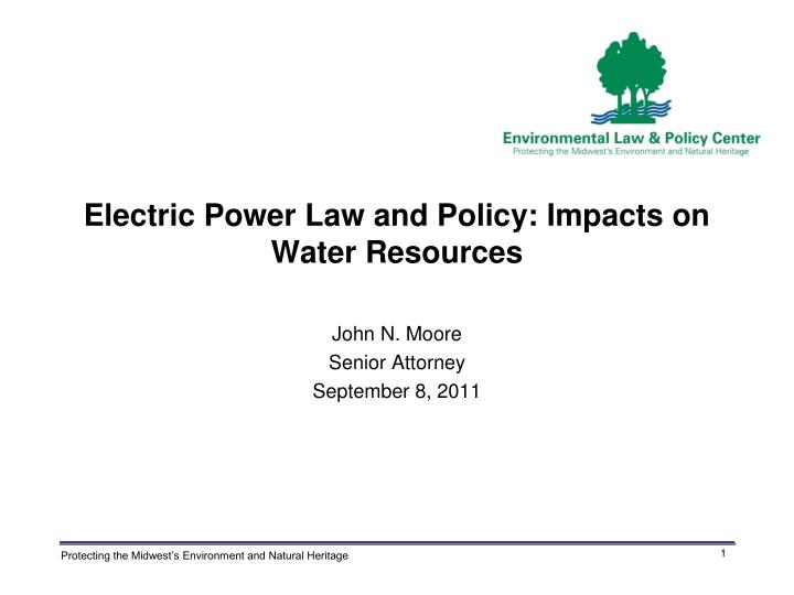 electric power law and policy impacts on water resources