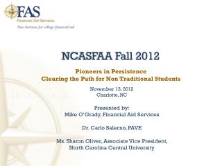 NCASFAA Fall 2012