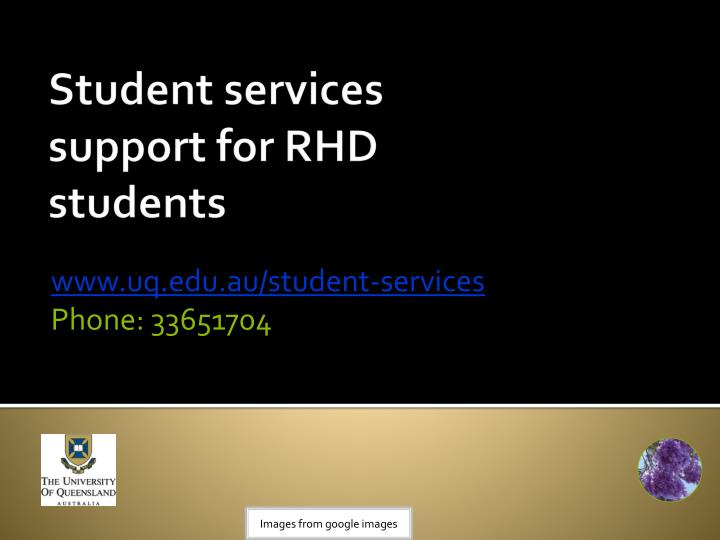 student services support for rhd students