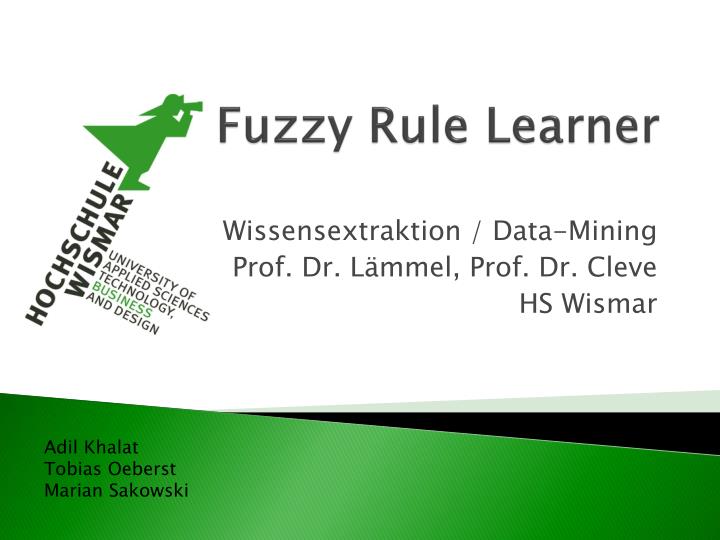 fuzzy rule learner