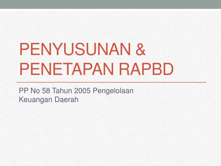 penyusunan penetapan rapbd