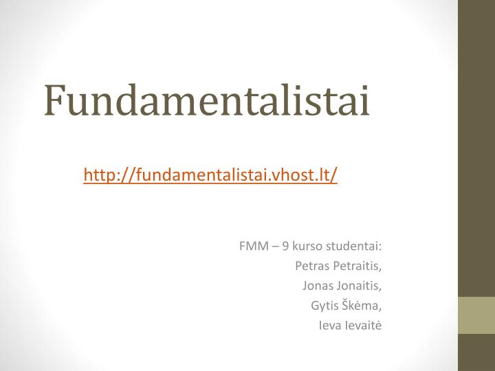 fundamentalistai