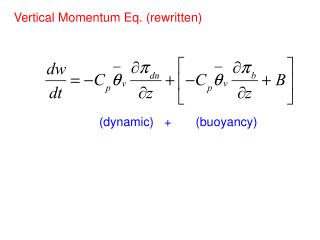 Vertical Momentum Eq. (rewritten)