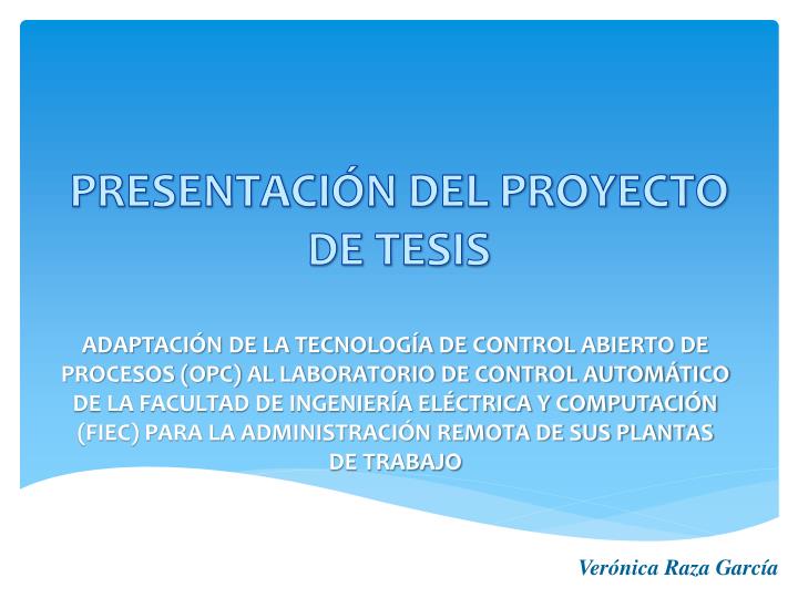 presentaci n del proyecto de tesis