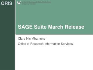 SAGE Suite March Release