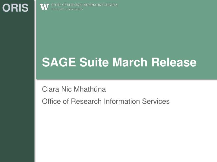 sage suite march release