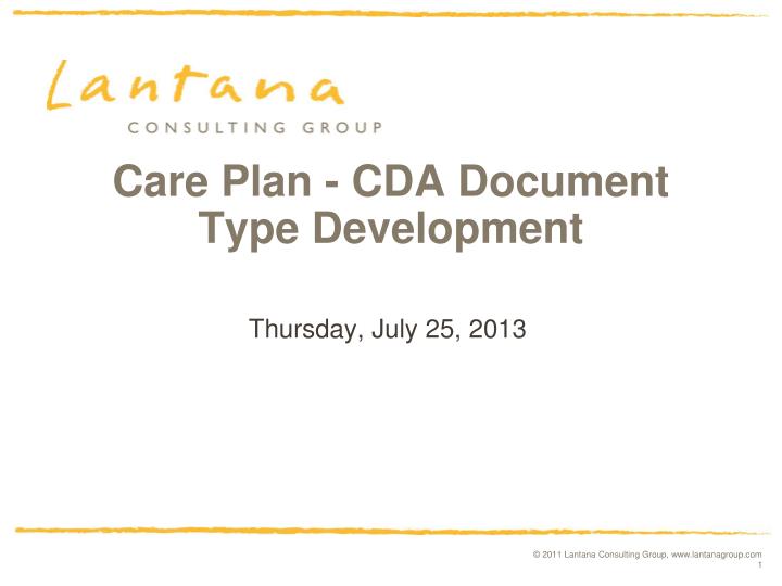 care plan cda document type development