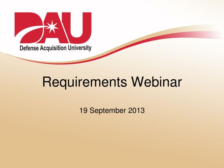 requirements webinar