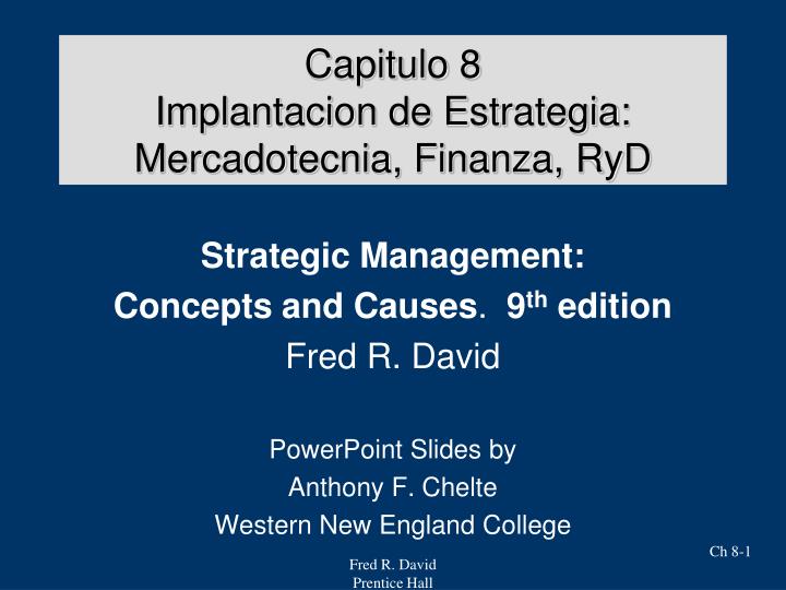 capitulo 8 implantacion de estrategia mercadotecnia finanza ryd