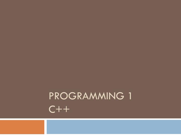 programming 1 c