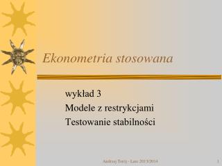 ekonometria stosowana
