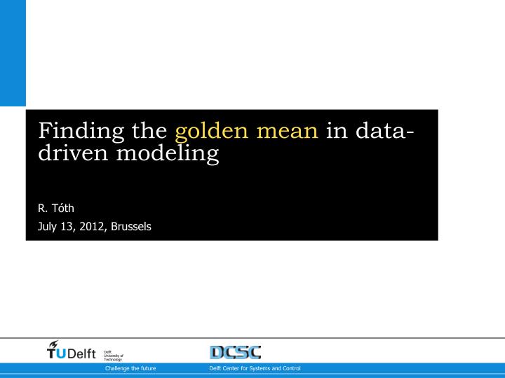 finding the golden mean in data driven modeling