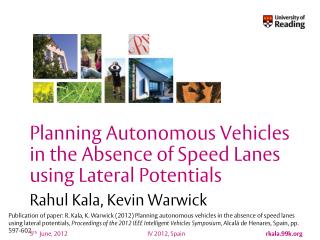 Planning Autonomous Vehicles in the Absence of Speed Lanes using Lateral Potentials