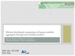 Efficient distributed computation of human mobility aggregates through user mobility profiles