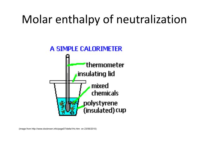 m olar enthalpy of neutralization