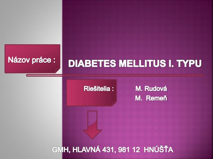 diabetes mellitus i typu