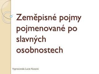 zem pisn pojmy pojmenovan po slavn ch osobnostech