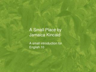 A Small Place by Jamaica Kincaid