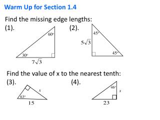 Warm Up for Section 1.4