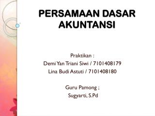 persamaan dasar akuntansi