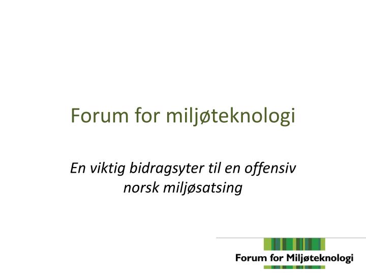 forum for milj teknologi