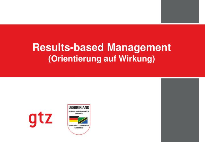 results based management orientierung auf wirkung