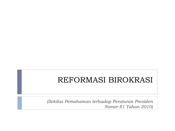 reformasi birokrasi