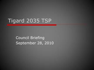 Tigard 2035 TSP