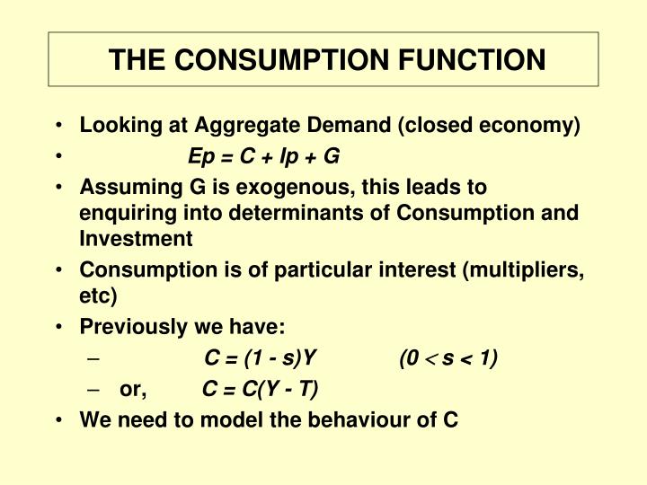 the consumption function