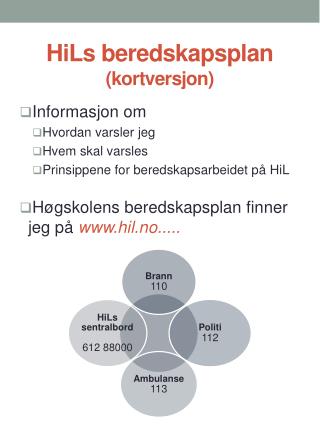 hils beredskapsplan kortversjon