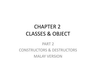 chapter 2 classes object
